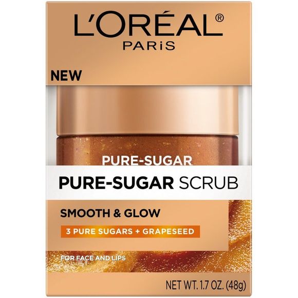 L'Oreal Pure-Sugar Scrub Smooth & Glow (3 Pure Sugars & Grapeseed) 1.7oz - Picture 4 of 4